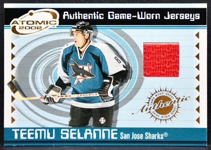 2001-02 Pacific Atomic Jerseys Teemu Selanne 47 San Jose Sharks Jersey 7966