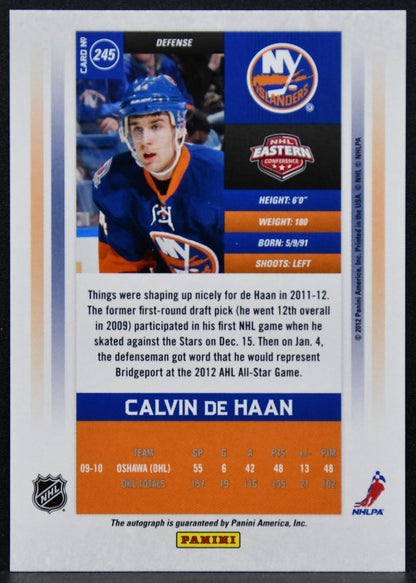 2011-12 Panini Contenders Calder Auto Calvin de Haan 245 RC Auto 716/800 5317