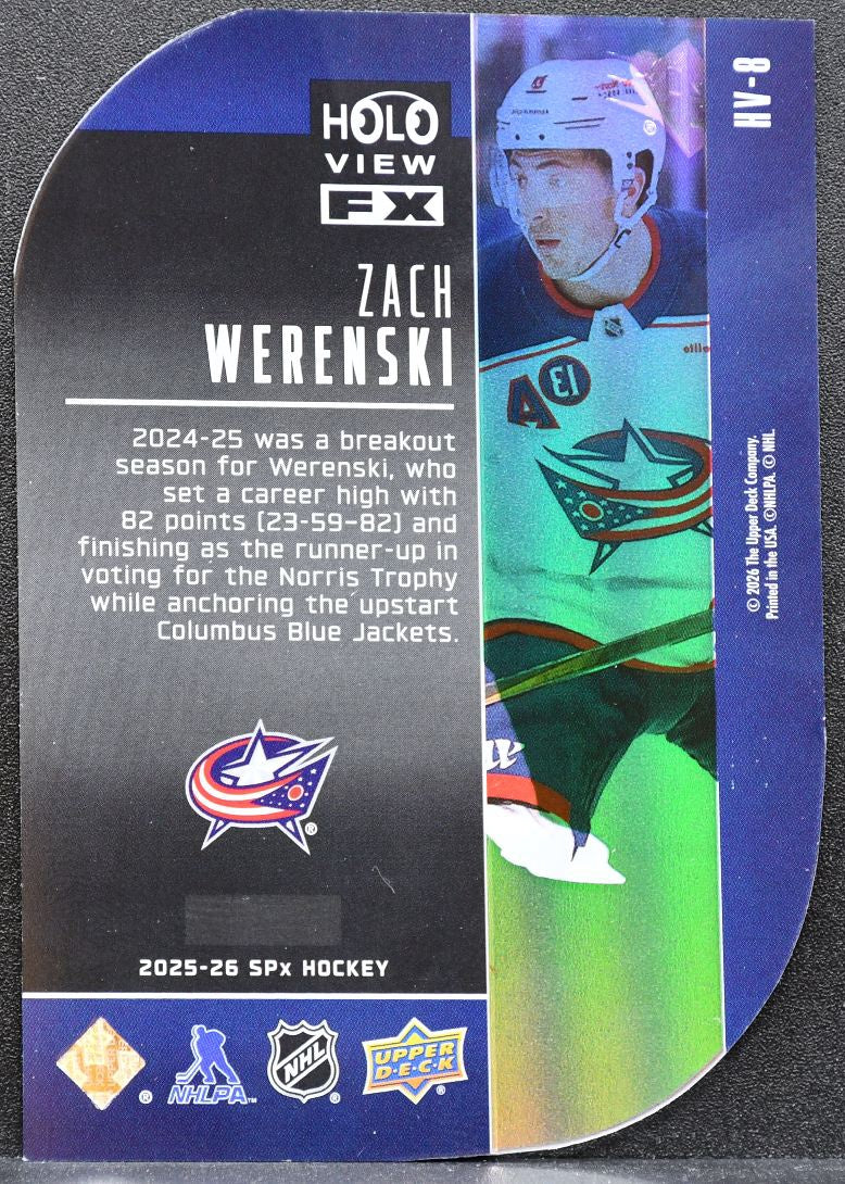 2025-26 SPx HoloView FX Zach Werenski HV-8 Columbus Blue Jackets 8198