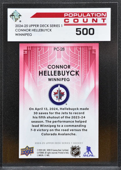2024-25 Upper Deck Series 1 Population Count 500 Connor Hellebuyck Jets 4409