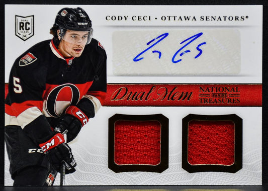 2013-14 Panini National Treasures Dual Ceci DM-CC RC Auto Jersey 4013