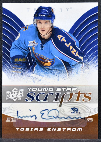 2008-09 UD Trilogy Young Star Scripts Tobias Enstrom YS-TE Thrashers Auto 6181