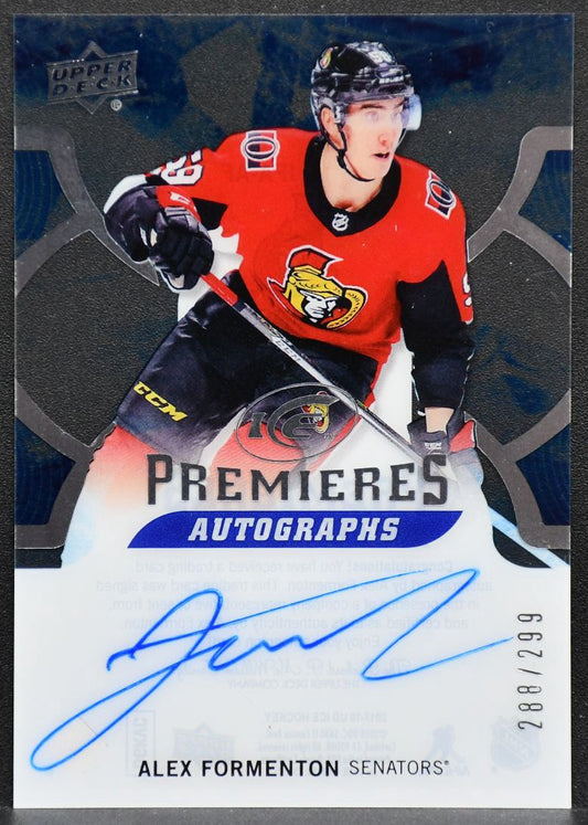 2017-18 UD ICE Premieres - Autographs Alex Formenton IPA-AF 288/299