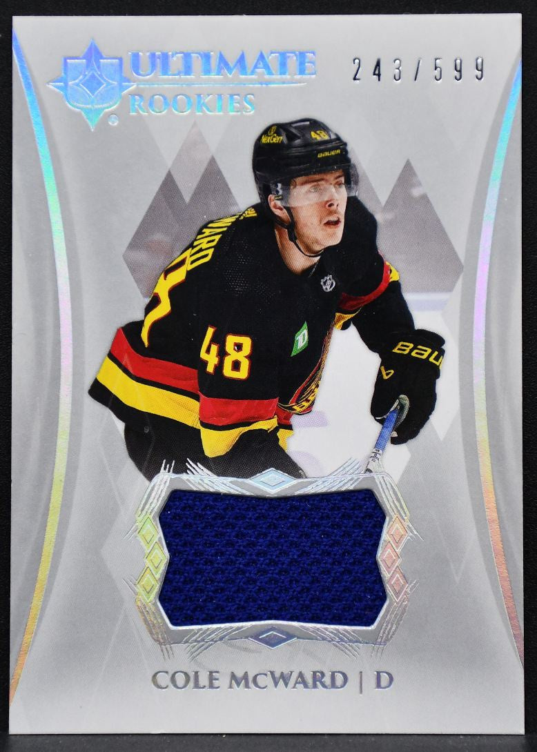 23-24 UD Ultimate Collection RC Jersey Cole McWard 167 Vancouver Canucks RC /599 6843