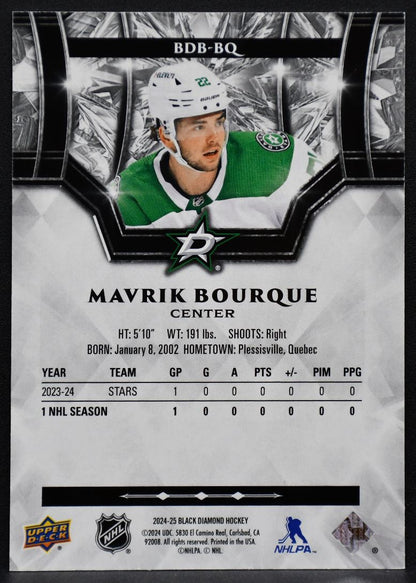 2024-25 Upper Deck Black Diamond Mavrik Bourque BDB-BQ Dallas Stars RC 110/349 1779