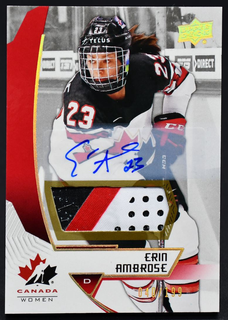 2019-20 UD Team Canada Juniors Auto Patch Erin Ambrose 57 Auto /199 Patch