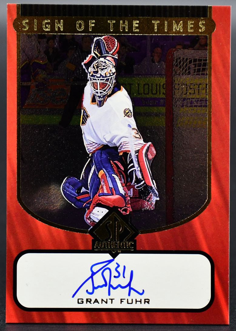 1998-99 SP Authentic Sign of the Times Grant Fuhr T7 Edmonton Oilers Auto
