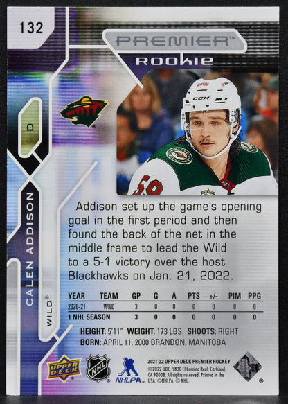 2021-22 Upper Deck Premier Rookie Calen Addison 132 RC 028/399 1647