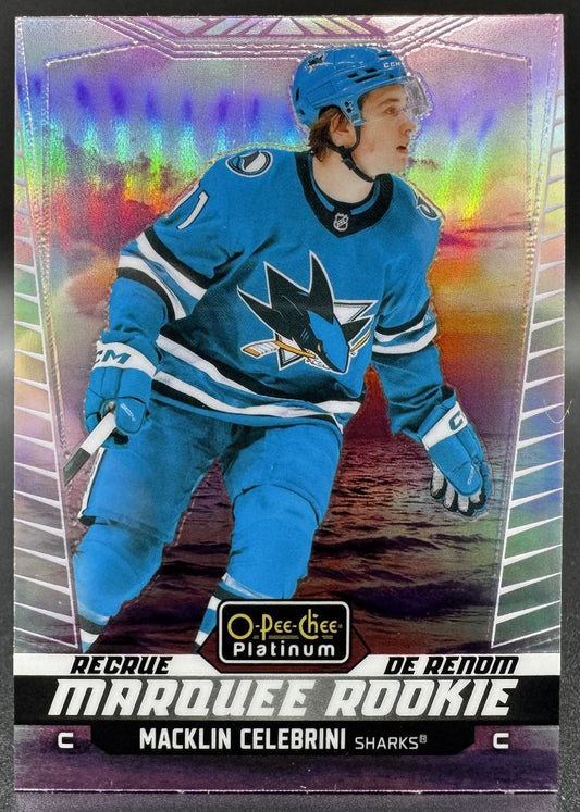 2024-25 O-Pee-Chee Platinum Sunset Marquee Rookie Macklin Celebrini RC