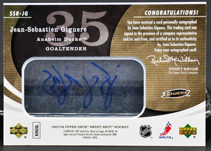 2007-08 UD Sweet Shot Signature Saves Ice Signings Giguere Auto 050/100