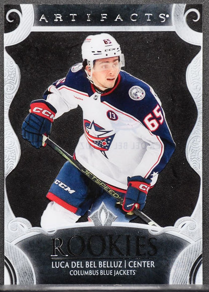 25-26 UD Artifacts Update Clear Cut RCs Luca Del Bel Belluz 237 Blue Jackets RC 7696