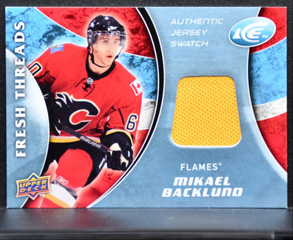 2009-10 Upper Deck Ice Fresh Threads Mikael Backlund FT-BA Flames RC Jersey 0901