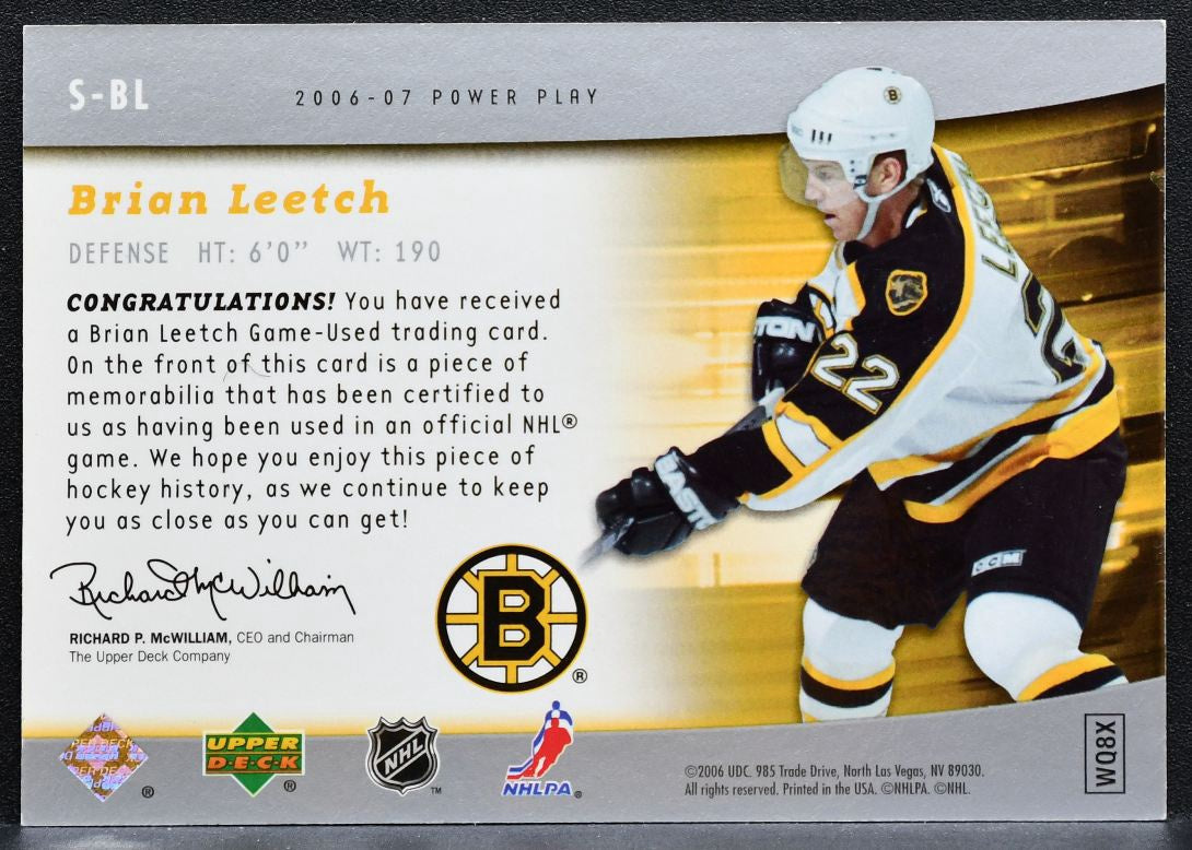 2006-07 UD Power Play The Specialists Brian Leetch S-BL Bruins Jersey 1489
