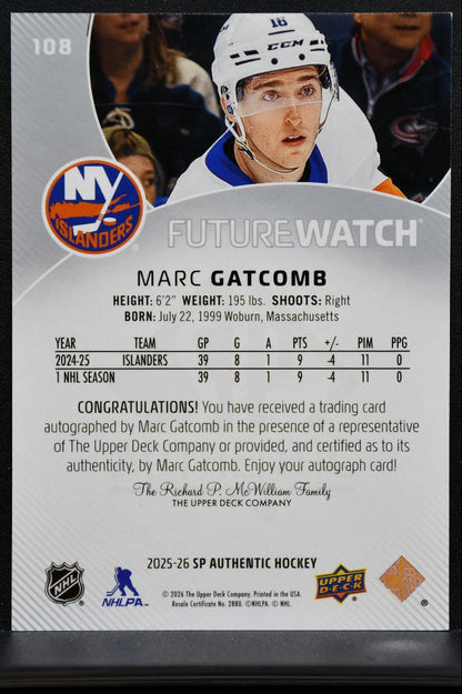 2025-26 SP Authentic Future Watch Auto Marc Gatcomb RC Auto 536/999 2461