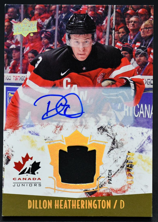 2015-16 UD Team Canada Juniors Auto Patch Dillon Heatherington 112 Auto 62/199
