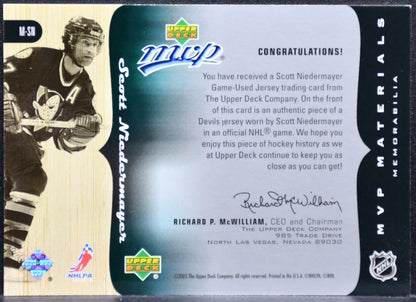 2005-06 Upper Deck MVP Materials Scott Niedermayer M-SN Mighty Ducks Jersey 4619