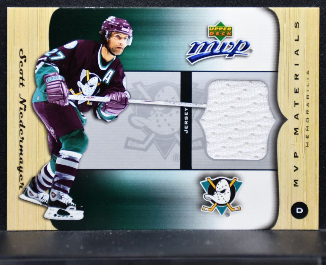 2005-06 Upper Deck MVP Materials Scott Niedermayer M-SN Mighty Ducks Jersey 4619
