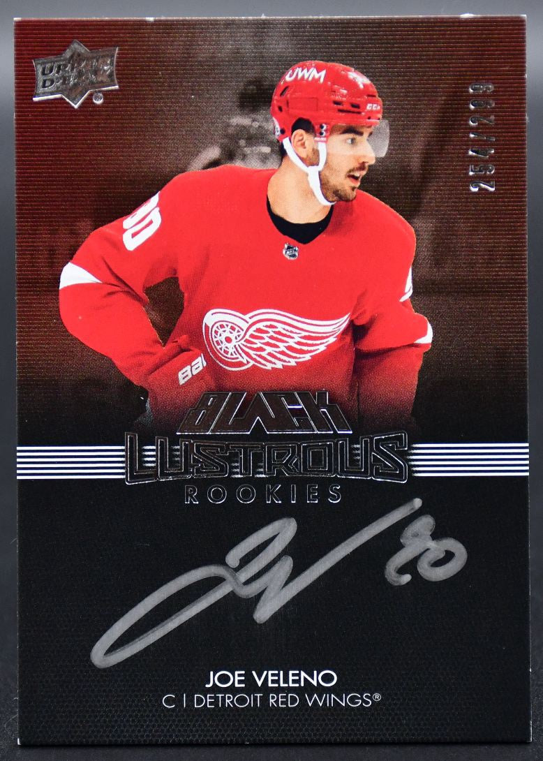 2021-22 UD Black Joe Veleno LRS-JV Detroit Red Wings RC Auto 254/299