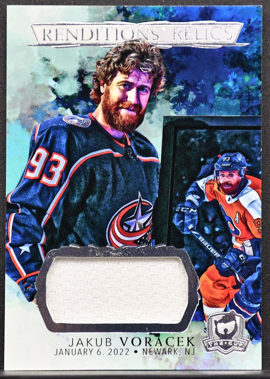 21-22 UD The Cup Renditions Relics Jakub Voracek RR-JV Blue Jackets Jersey 7208