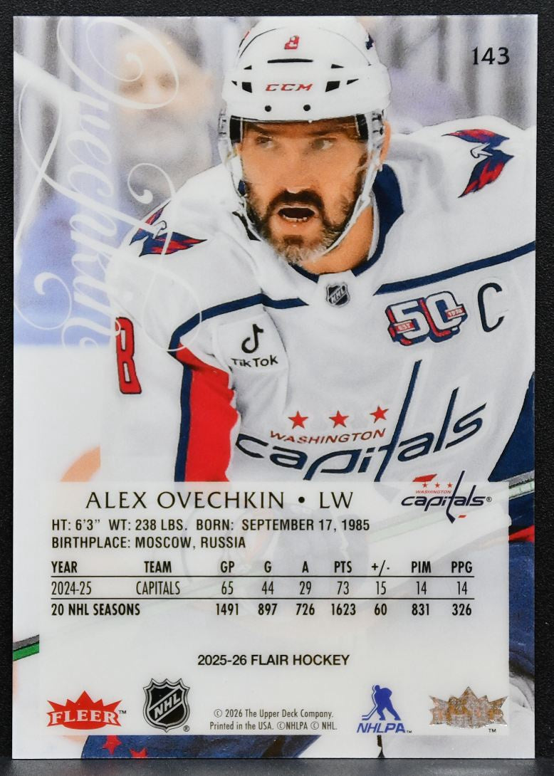 2025-26 Flair Alex Ovechkin 143 Washington Capitals 5459