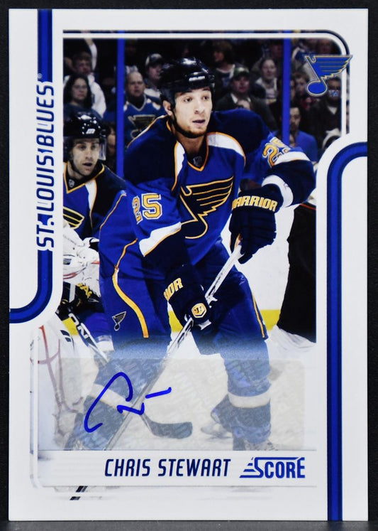 2011-12 Score Signatures Chris Stewart 398 St. Louis Blues Auto 3221