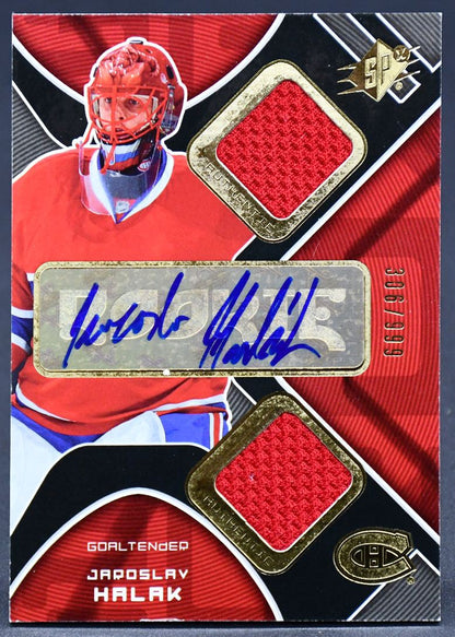 2007-08 SPx Rookie Auto Patch Jaroslav Halak 219 RC Auto 306/999 Jersey