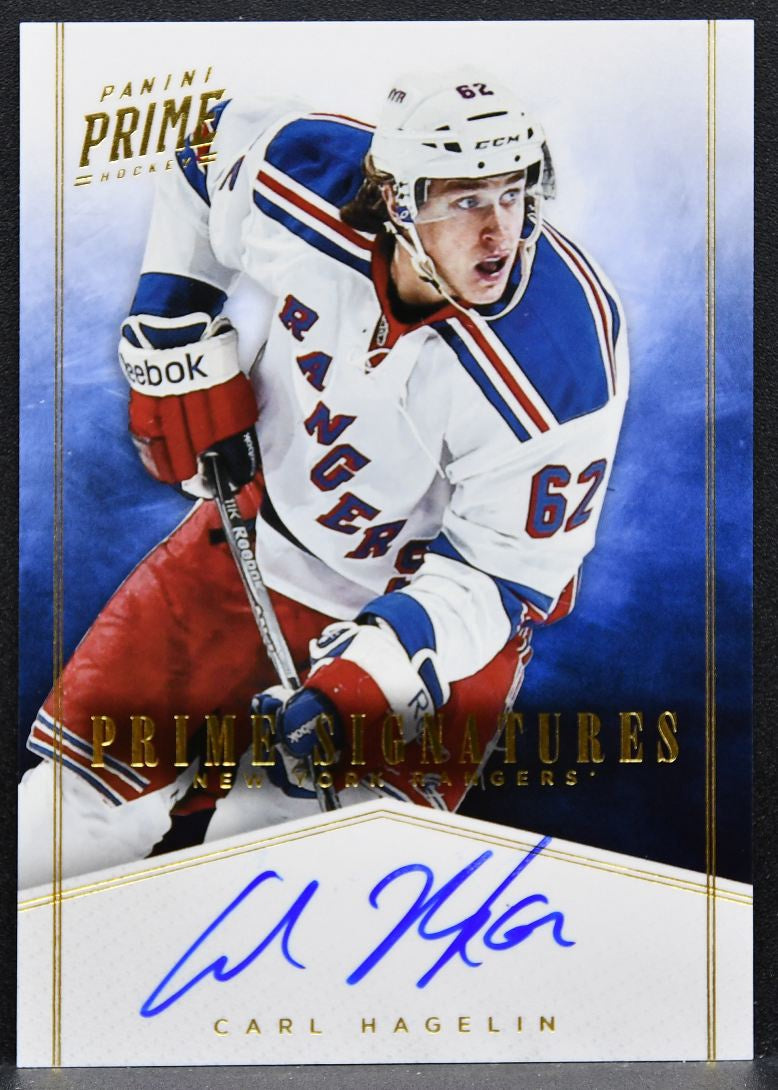 2012-13 Panini Prime Signatures Carl Hagelin 16 New York Rangers Auto 9929
