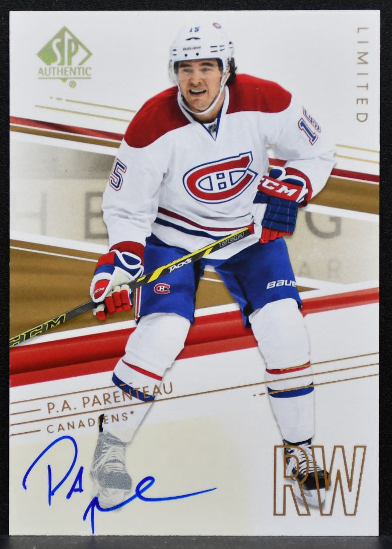 2014-15 SP Authentic Limited Auto P.A. Parenteau 72 Montreal Canadiens Auto 6037