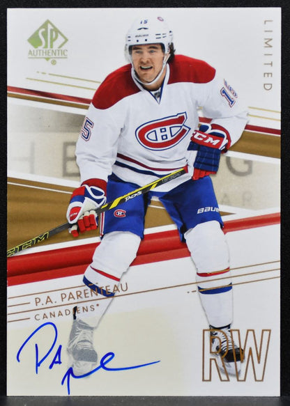2014-15 SP Authentic Limited Auto P.A. Parenteau 72 Montreal Canadiens Auto 6037