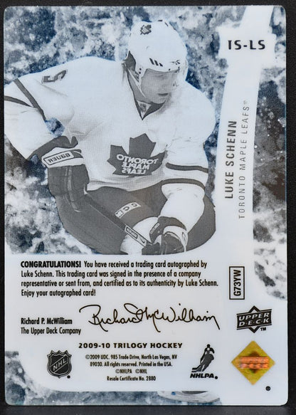 2009-10 Upper Deck Trilogy Ice Scripts Luke Schenn IS-LS Maple Leafs Auto 9383