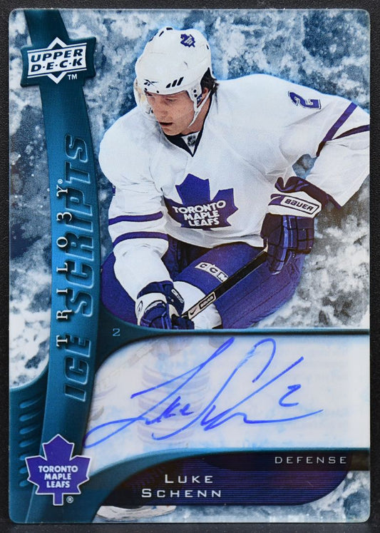 2009-10 Upper Deck Trilogy Ice Scripts Luke Schenn IS-LS Maple Leafs Auto 9383