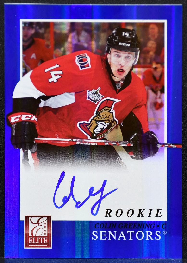 2011-12 Panini Elite Rc Autographs Blue Colin Greening 233 Senators RC Auto 2780
