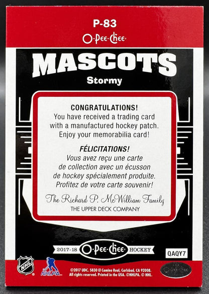 Mascotte O-Pee-Chee 2017-18 : Stormy P-83, Hurricanes de la Caroline