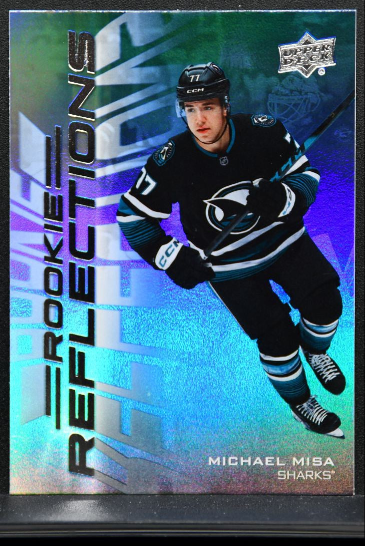 2025-26 UD Extended Series Rookie Reflections Michael Misa RR-9 Sharks RC 0023