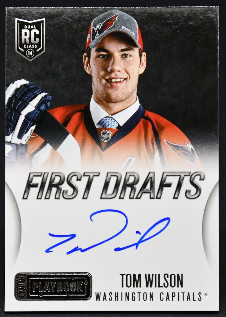 Carte autographiée Tom Wilson FD-TW RC de la collection Panini Playbook First Drafts 2013-14