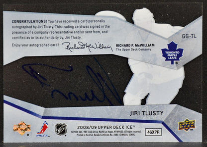 2008-09 Upper Deck Ice Glacial Graphs Jiri Tlusty GG-TL Toronto Maple Leafs Auto 4221