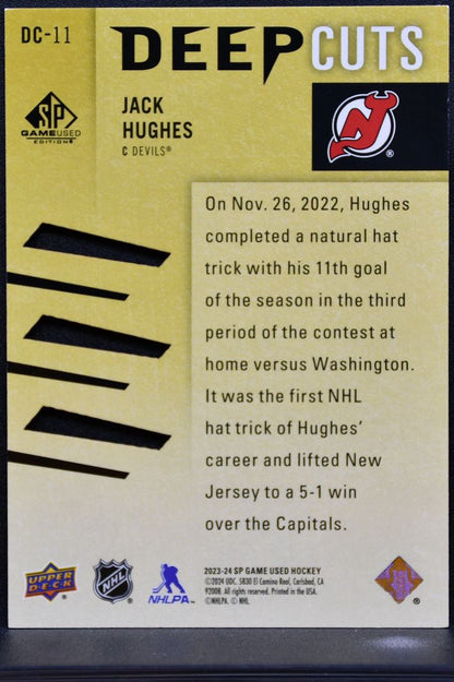 2023-24 SP Game Used Deep Cuts Jack Hughes DC-11 New Jersey Devils 085/250 0960