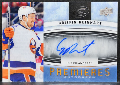 2014-15 UD Ice Premieres Autographs Griffin Reinhart Islanders RC Auto 1384