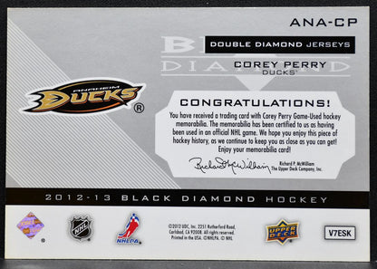 2012-13 Upper Deck Black Diamond Dual Jerseys Corey Perry Ducks Jersey 9839