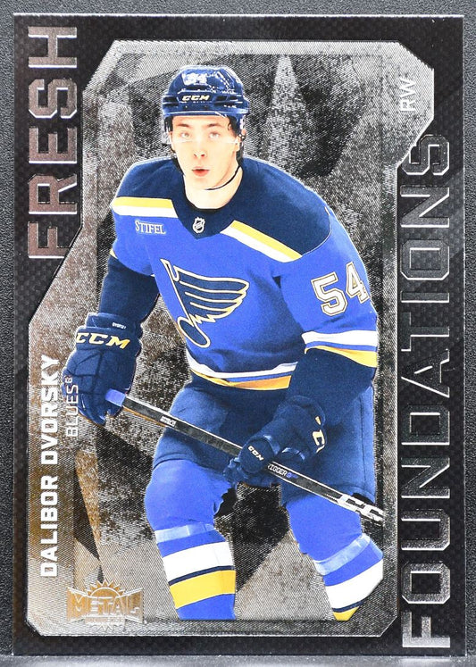 2025-26 SkyBox Metal Universe Fresh Foundation Dalibor Dvorsky FF-1 Blues 6484