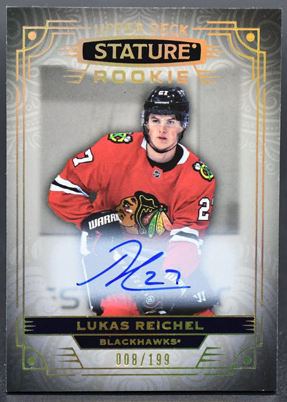 2022-23 UD Stature Autographs Lukas Reichel Chicago Blackhawks RC Auto /199