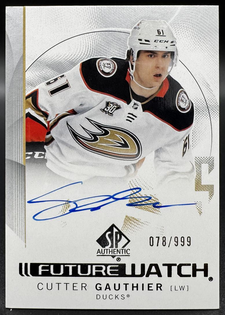 2024-25 UD SP Authentic Cutter Gauthier 147 Anaheim Ducks RC AUTO 078/999