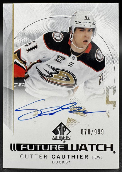 2024-25 UD SP Authentic Cutter Gauthier 147 Anaheim Ducks RC AUTO 078/999