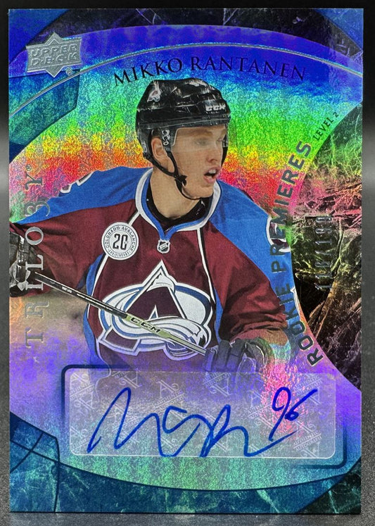 2015-16 UD Trilogy Rookie Premieres Level 2 Mikko Rantanen RC Auto /199