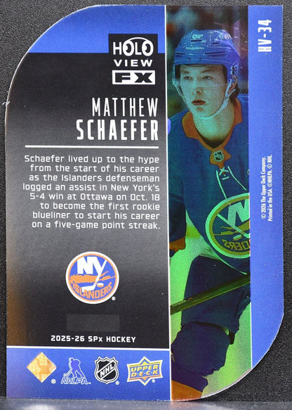 2025-26 SPx HoloView FX Rookies Matthew Schaefer New York Islanders RC 0894