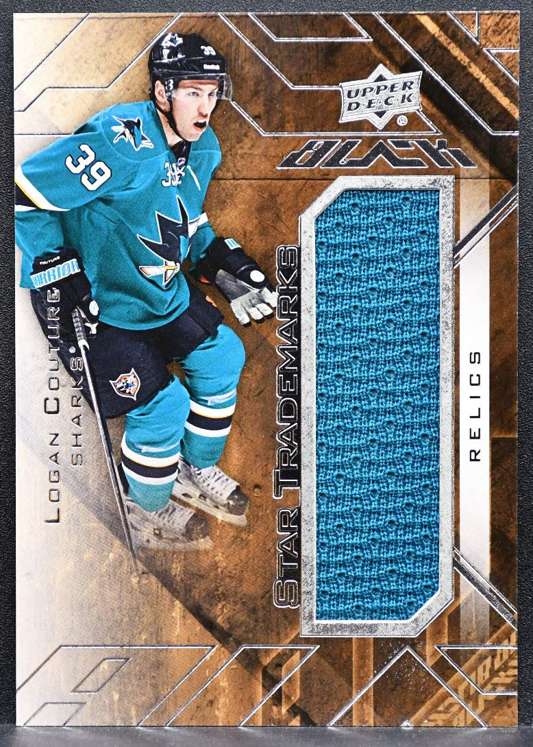 2015-16 Upper Deck Black Star Trademarks Logan Couture TR-LC Sharks Jersey 5470