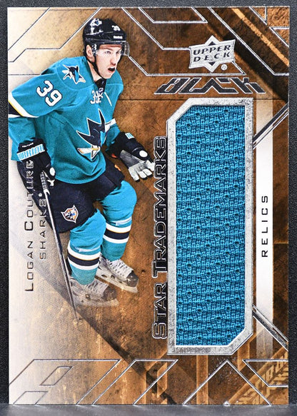 2015-16 Upper Deck Black Star Trademarks Logan Couture TR-LC Sharks Jersey 5470