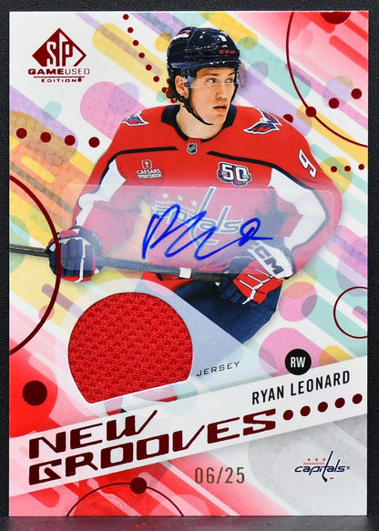 2025-26 SP Game Used New Grooves Red Auto Jersey Ryan Leonard Auto 06/25 7039