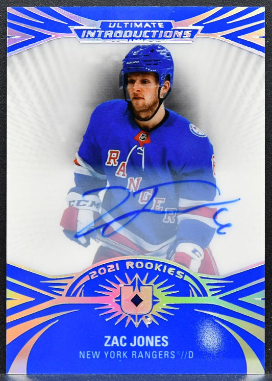 2021-22 UD Ultimate Collection Introductions Auto Zac Jones Rangers RC Auto 9134