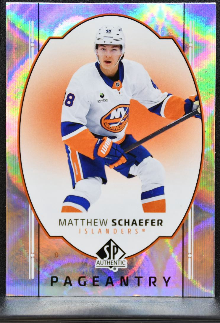 2025-26 SP Authentic Pageantry Matthew Schaefer P-7 New York Islanders RC 9360